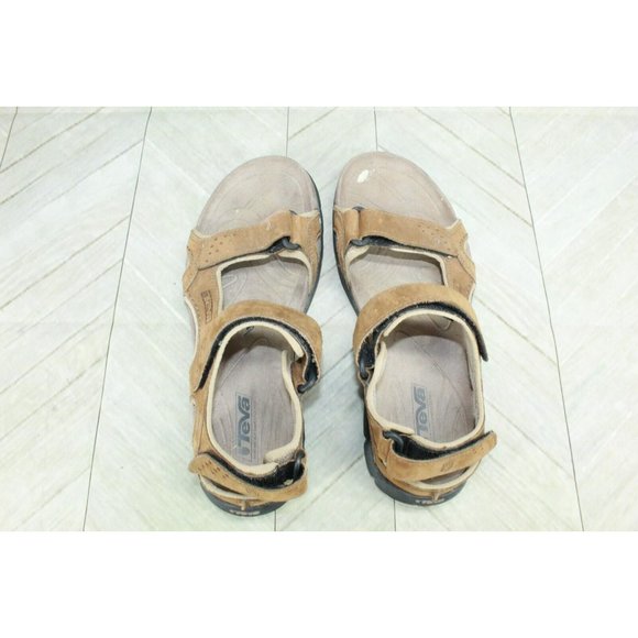 Teva Fossil Canyon  Brown Leather Waterproof Hiking Trail Sandals Size 10 - Picture 6 of 8